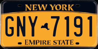 NY license plate GNY7191