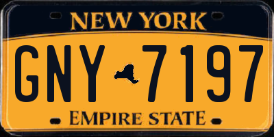 NY license plate GNY7197