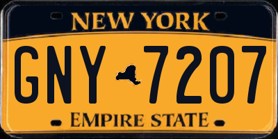 NY license plate GNY7207
