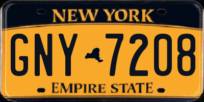 NY license plate GNY7208