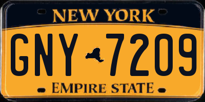 NY license plate GNY7209