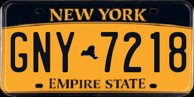 NY license plate GNY7218