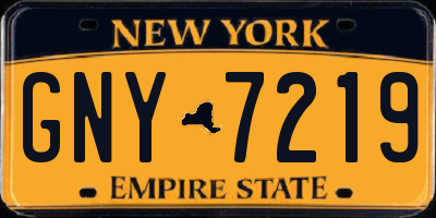 NY license plate GNY7219