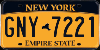 NY license plate GNY7221