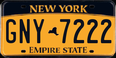NY license plate GNY7222