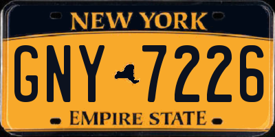 NY license plate GNY7226