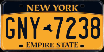 NY license plate GNY7238