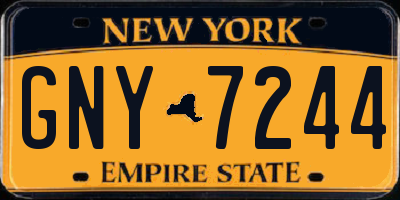 NY license plate GNY7244