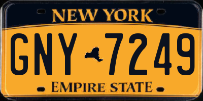 NY license plate GNY7249