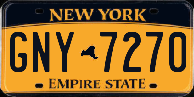 NY license plate GNY7270