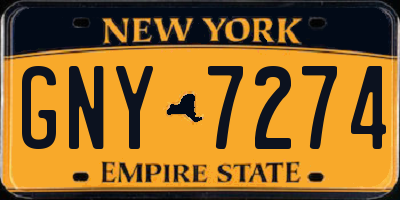 NY license plate GNY7274