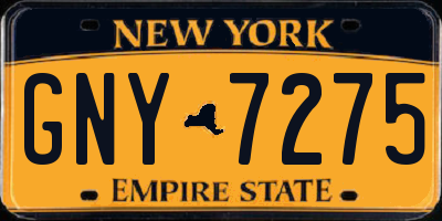 NY license plate GNY7275