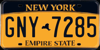 NY license plate GNY7285