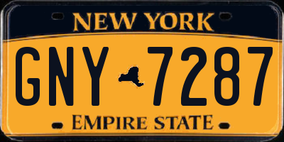 NY license plate GNY7287