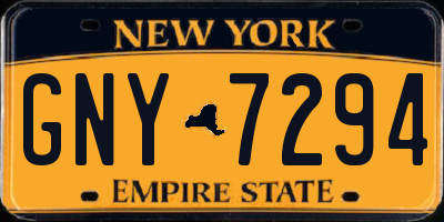 NY license plate GNY7294