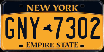 NY license plate GNY7302