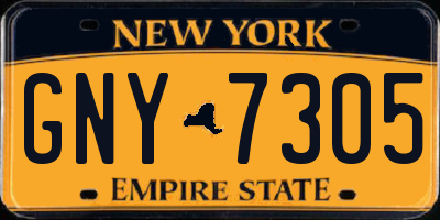 NY license plate GNY7305