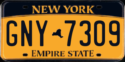 NY license plate GNY7309