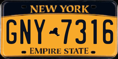 NY license plate GNY7316