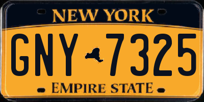NY license plate GNY7325