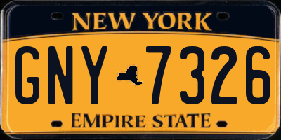 NY license plate GNY7326