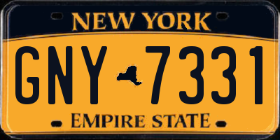 NY license plate GNY7331