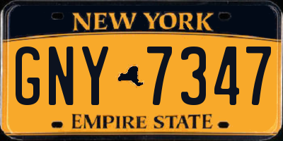 NY license plate GNY7347