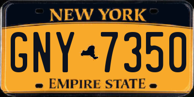 NY license plate GNY7350