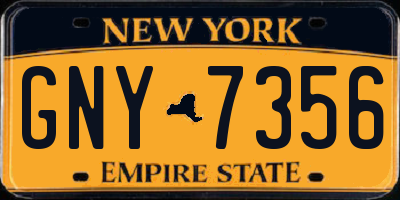 NY license plate GNY7356