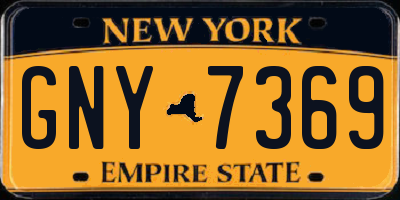 NY license plate GNY7369