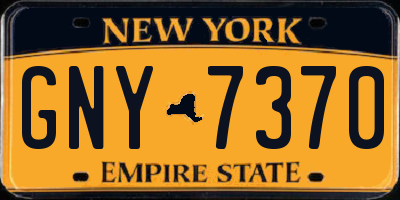 NY license plate GNY7370