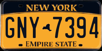 NY license plate GNY7394