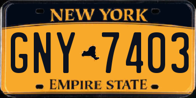 NY license plate GNY7403
