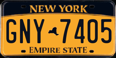 NY license plate GNY7405