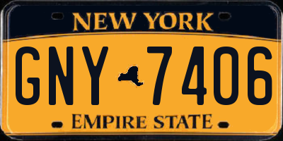 NY license plate GNY7406