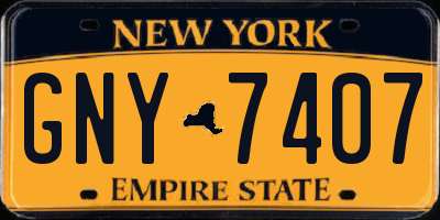 NY license plate GNY7407