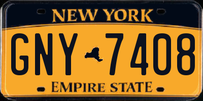 NY license plate GNY7408