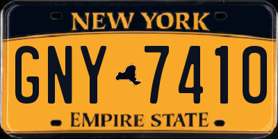 NY license plate GNY7410