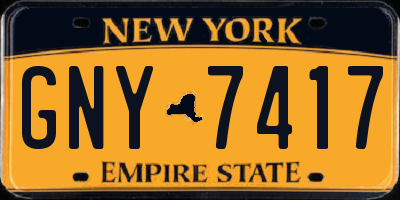 NY license plate GNY7417
