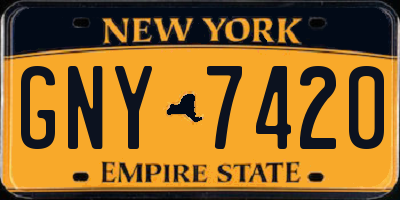 NY license plate GNY7420