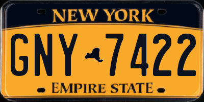NY license plate GNY7422