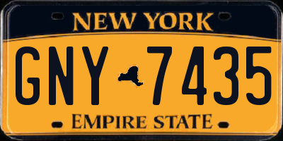 NY license plate GNY7435