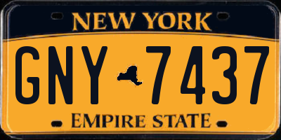NY license plate GNY7437