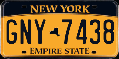 NY license plate GNY7438
