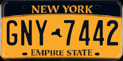 NY license plate GNY7442