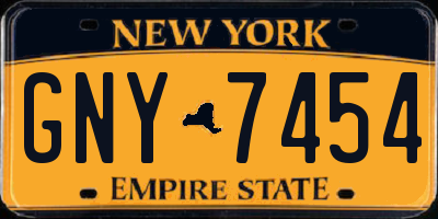 NY license plate GNY7454