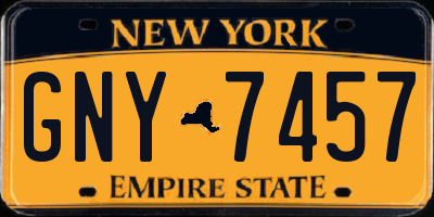 NY license plate GNY7457