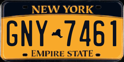 NY license plate GNY7461