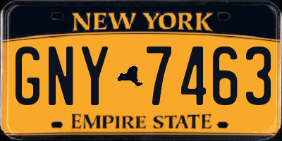 NY license plate GNY7463