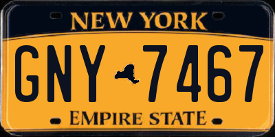 NY license plate GNY7467